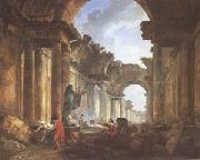 ROBERT, Hubert Imaginary View of the Grande Galerie in Ruins (mk05) Sweden oil painting artist